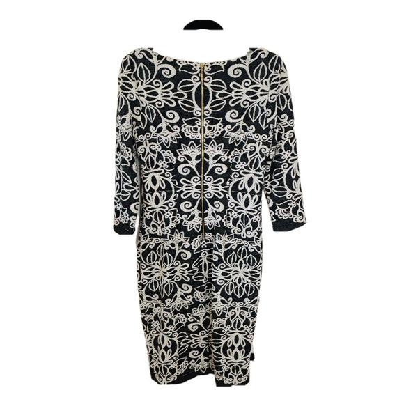 Eliza J Black and White Sheath Dress Office Dress 3/4 Sleeve Dress SZ 10 - Picture 8 of 10